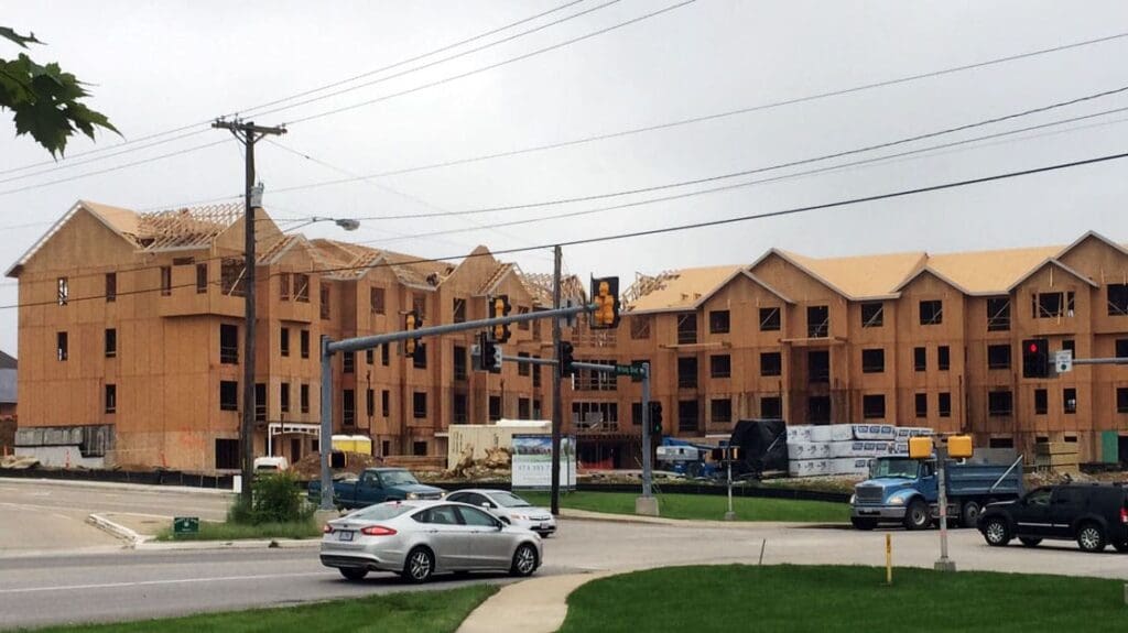 Mid-City Lumber helps with huge multistory, multibuilding project like this retirement community construction